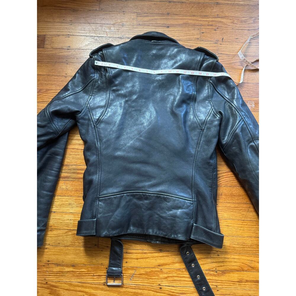 Men's Vintage High-Quality Black Leather Motorcycle Jacket, S - Picture 10 of 14